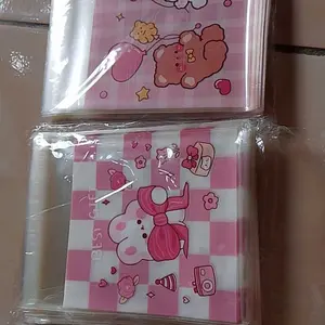 Isi 100 Pcs Ukuran 14x14 cm Plastik Cookies Roti Donat OPP Bunny Bear Kucing Plastik Kue Permen Snack Karakter Kantong Kemasan 7 cm 10 cm 14cm