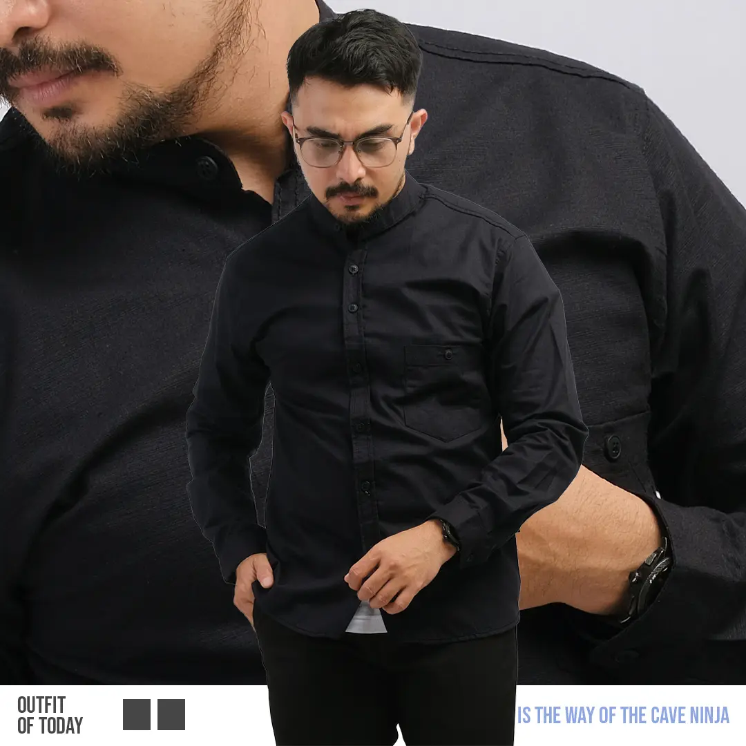 DGM kemeja pria kemeja polos pria kemeja pria lengan panjang cigarette sanghai 019 B kemeja  pria