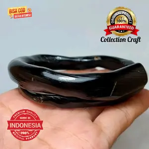 GELANG AKAR BAHAR HITAM ASLI POLOS PADAT ELEGAN ORIGINAL 100%