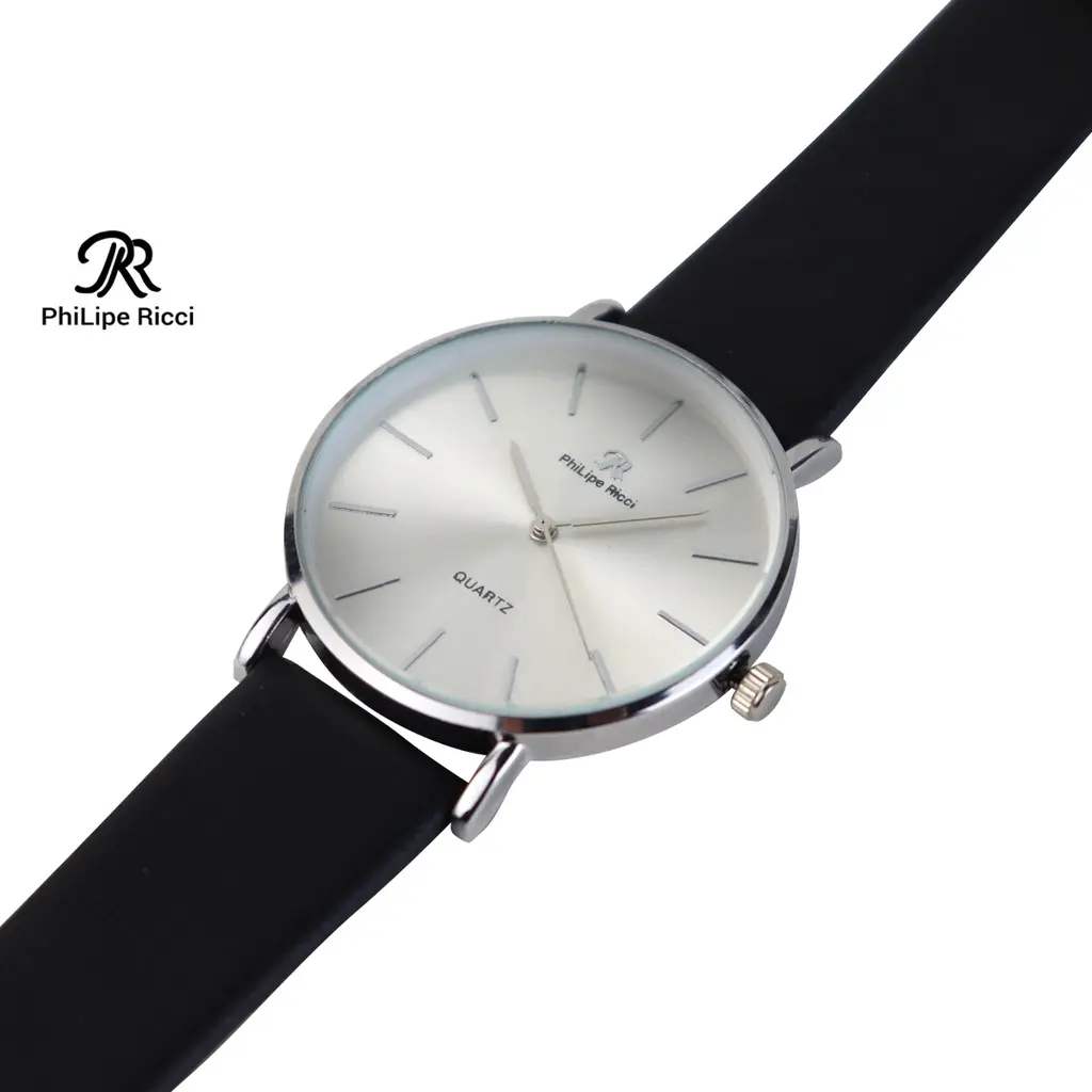 PhiLipe Ricci Jam Tangan Pria  Kulit Kasual Analog Quartz Dial Bulat Strap Tali Leather Model Simpel 4231G Free Box