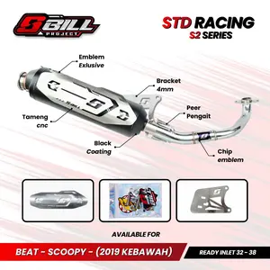 Knalpot Standar Racing Original Sbill Project (Black Series) Type Motor Beat New Beat Old Genio Scoopy