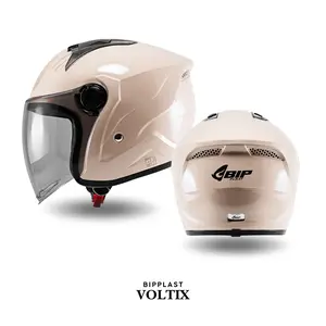 Helm Bipplast Voltix Dewasa Helem Half Face SNI Kekinian Pria Wanita Visor Smoke Silver Motorcycle