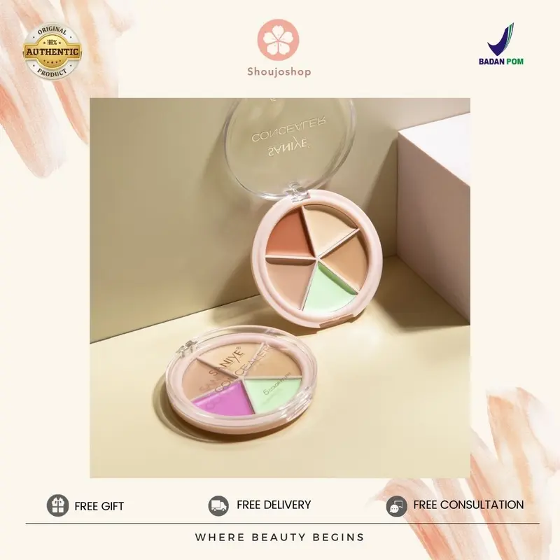 SANIYE Palet Concealer Anti Air 5 Warna Seamless Full Cover Face Concealer R1179 5