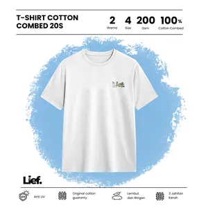 Lief - Monster Kaos Unisex Regular Putih & Hitam Cotton Combed 20s