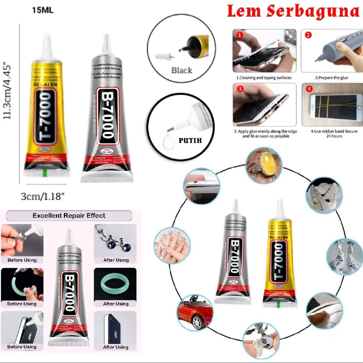 LEM LCD HP Serbaguna Lem Lcd.T700/B700 110ml/50ml/15.ml (Hitan dan Bening)Murah berkualitas