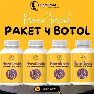Paket 4 botol Hamilevia Suplemen Herbal Pendukung Kesuburan Aman Alami Terpercaya Halal BPOM BERSERTIFIKAT MUI