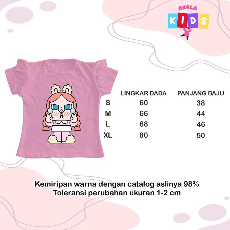 Product Introduction of Junior kids Paket 3 PCS Atasan Anak Perempuan Kaos Lengan Rufle Model Akela Kids Bahan Cotton Premium 30s Fashion 7th - 10th - Gambar Lucu & Menarik 15