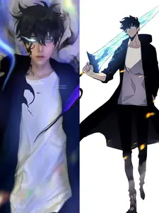 (COD) JAKET SOLO LEVELING SUNG JIN WOO JUBAH COSPLAY ANIME MANHWA