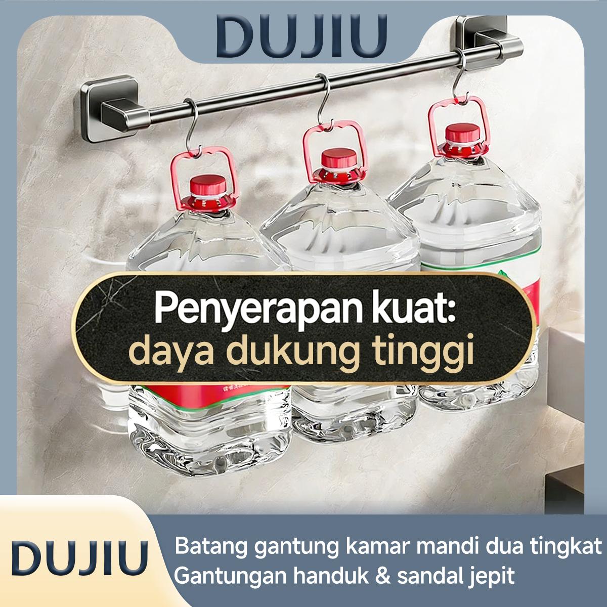 BOGAGROUP Rak Handuk Dinding Mewah Minimalis, Tanpa Bor Tanpa Paku Mudah Dipasang, Anti Karat Anti Lembab Kuat Awet Organizer Kamar Mandi Dapur Rumah Tangga
