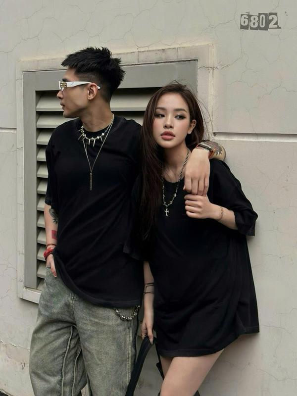 Áo Thun Cặp Đôi Unisex Chepol, Áo Phông Nam Nữ Cổ Tròn Trơn Vải Thun Cotton Co Giãn 2 Chiều, có bigsize đến 120kg 6