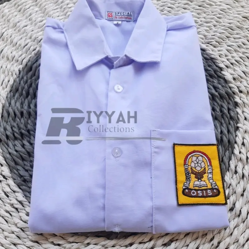 seragam sekolah baju SD,SMP/MTS/SMA/SMA lengan panjang kain oxford sablon bordir Kerja Pendek Safety Pria Wearpack Coklat 5