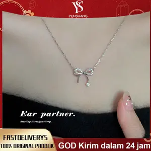Kalung | Kalung Busur Mewah Ringan 925 Sterling Silver | Kalung hadiah ulang tahun rantai tulang selangka rasa jumper tingkat tinggi yang indah