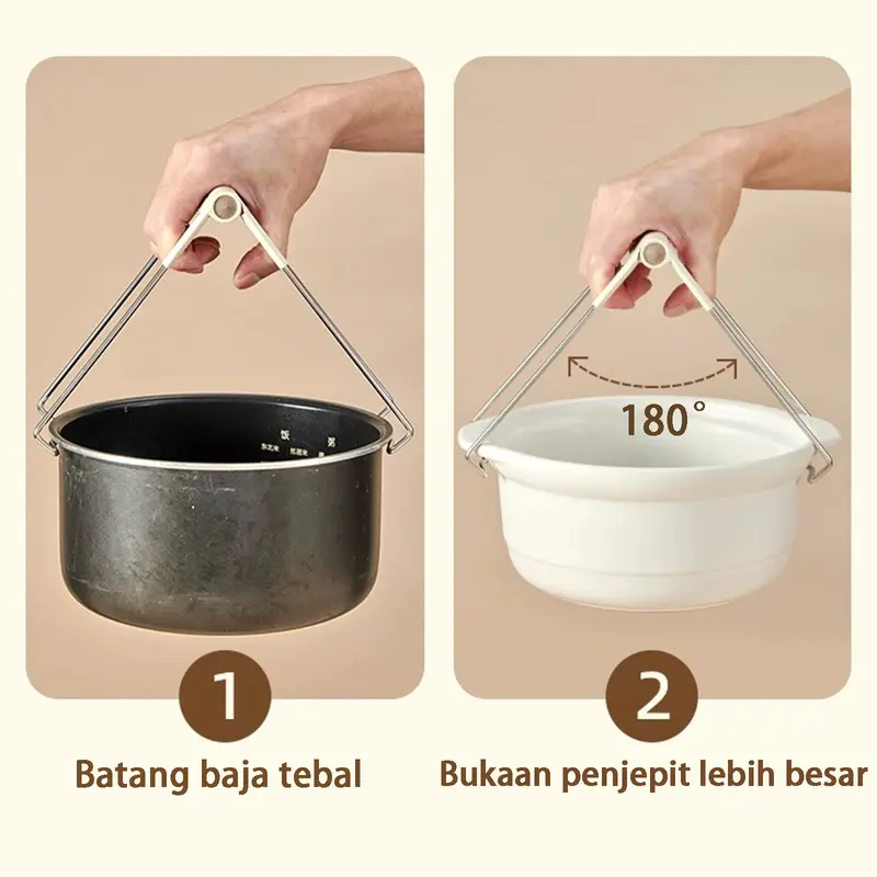 Penjepit Mangkuk / Penjepit Anti-Panas / Alat Dapur / Penjepit Mangkuk, Piring, Kukusan / Penjepit Anti-Selip dan Anti-Panas / Pengangkat Piring / Alat Dapur Serbaguna 6