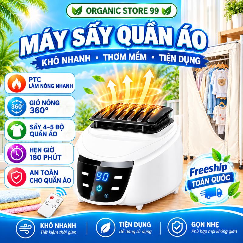 CỦ SẤY QUẦN ÁO RỜI-SẤY NHANH KHÔ-BẢO HÀNH 24 THÁNG-LOẠI 1