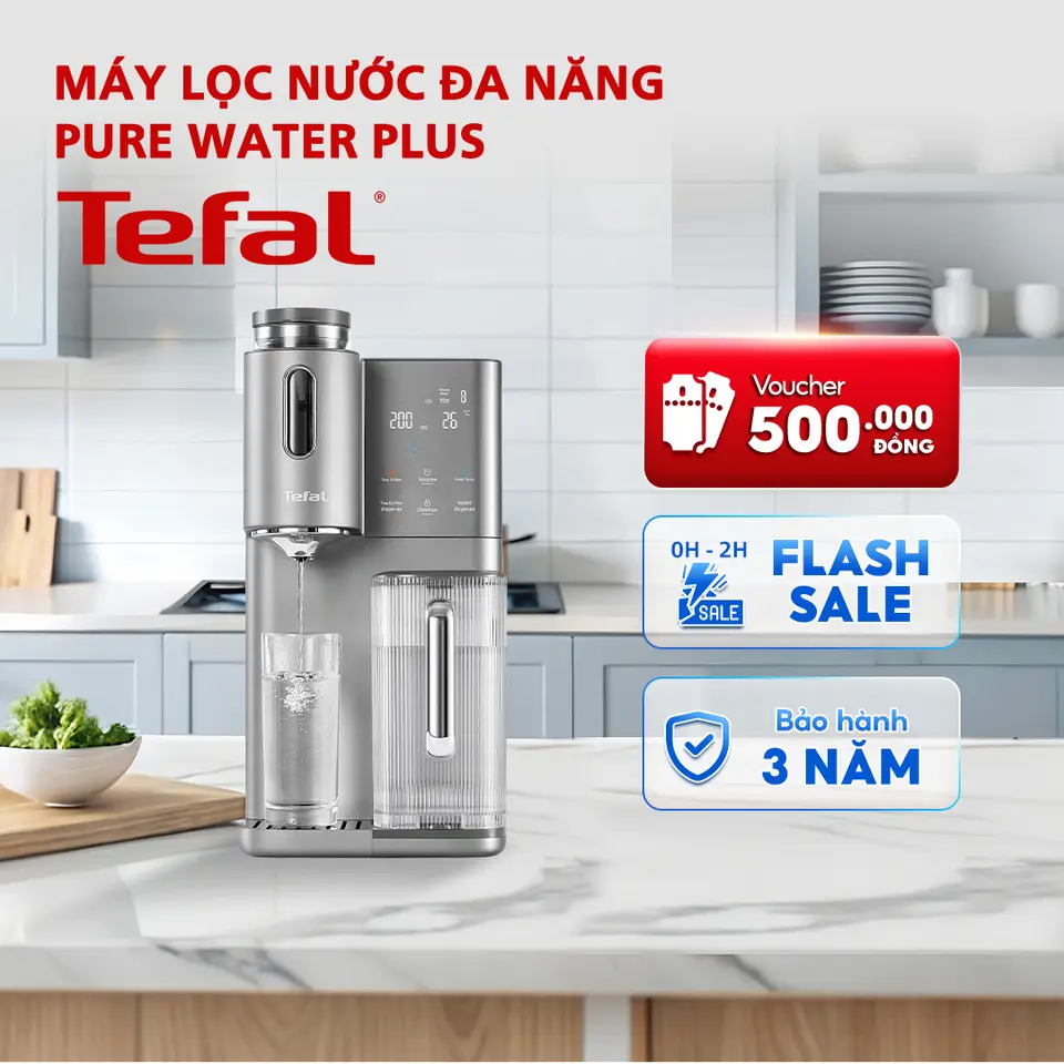 Máy lọc nước để bàn đa năng Tefal Pure Water Plus BR653