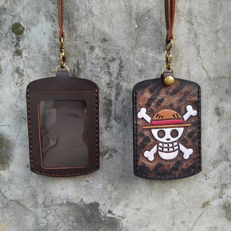 Product Introduction of ID Card Holder Murah Anime One Piece Kulit Asli Ukiran Tangan 7
