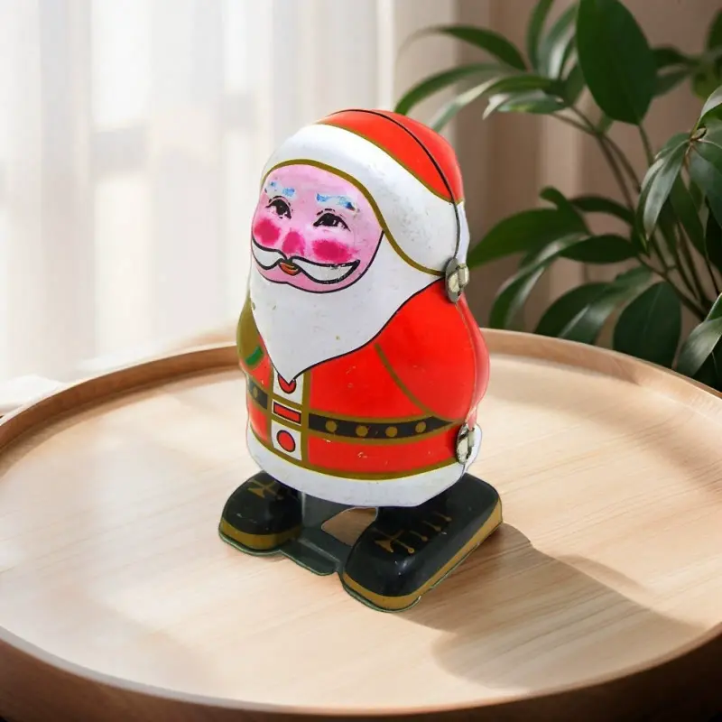 ROSY CHEEKS SANTA WIND UP TIN TOY