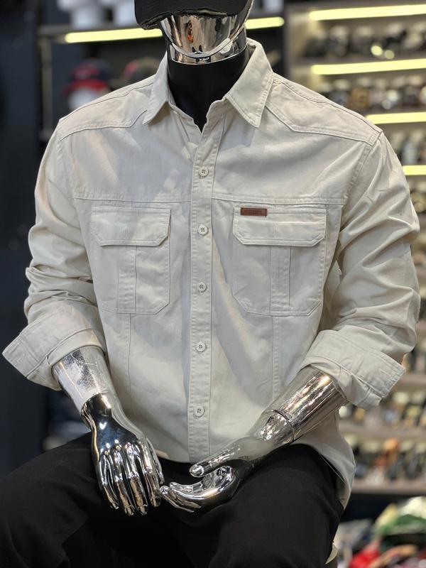 [ 4 Màu] Áo Sơ Mi Nam Tay Dài Túi Hộp Chất Kaki Dày Màu Kem & Xanh & Be & Đen Chi Tiết Như Hình S3332-S3335-S3334-S3333 K3 STORE