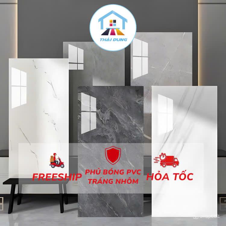 (Combo30) Tấm Dán Tường Vân Đá Bóng cao cấp 30x60cm có keo sẵn, chống thấm, cách nhiệt