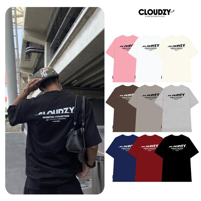  Áo thun nam nữ unisex tay lỡ phông local brand form rộng teen cổ tròn oversize cotton màu đen trắng tee CLOUDZY CROP 