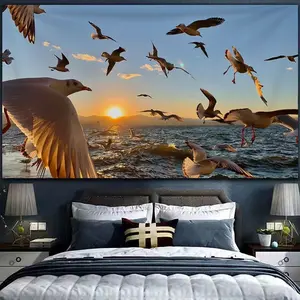 Seagull-themed wall covering, living room wall hanging, bedroom sofa decoration, decorative tapestry.