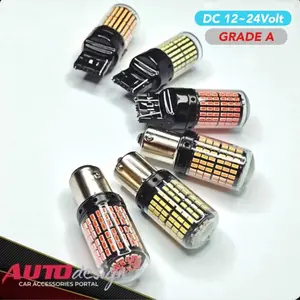 [1 Pcs] Lampu Sein Sign Mundur Rem LED Zyvolt RTX6 Mobil Super Terang 12/24Volt T20 7440 W21W 3014 144SMD