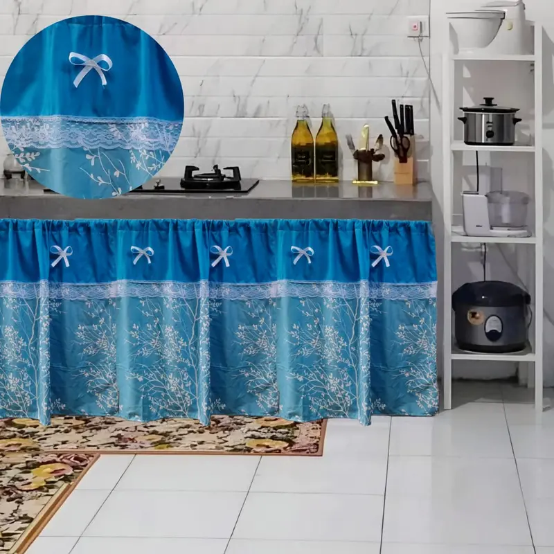 Gorden Kolong Dapur/Gorden Kolong Dapur Modern Sakura Kombinas Polos Estetik Kekinian Jendela 2