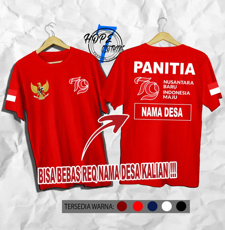 (COD) H-CLO PANITIA 17 AGUSTUS HUT 79 DIRGAHAYU 79 KAOS PRIA WANITA ,KATUN COMBED 30S ,DTF PRINT HIGH QUALITY. Sablon Lembut Lokal Distro 1