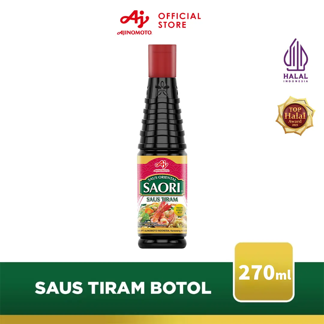 SAORI Saus Oriental Tiram 270ML (1pc) - Dengan Ekstra Tiram Asli Berkualitas - Rasa Gurih Manis Asin Yang Seimbang