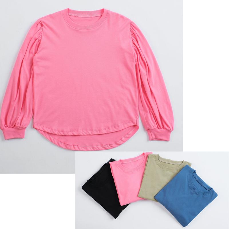 Puffy Blouse Anak Katun Combed Atasan Anak Kaos Lengan Balon Usia 6-9 tahun 0