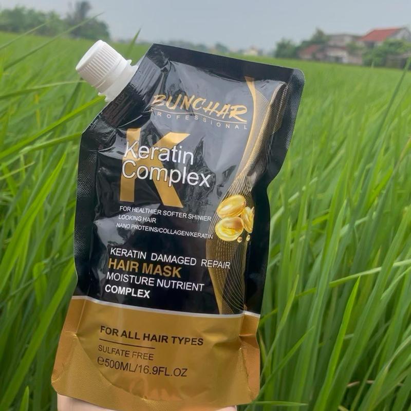 Combo kem ủ tóc Keratin BUNCHAR Hair Mask 500ML, Giúp Phục Hồi Tóc Hư Tổn, Giảm…
