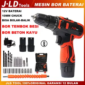 JLD 12V Mesin bor baterai cordless bor listrik bor cas murah 10mm Chuck Bisa bor besi beton tembok kayu
