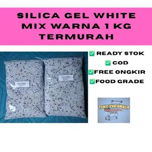 Silica gel white mix warna 1 kg & 500 gr