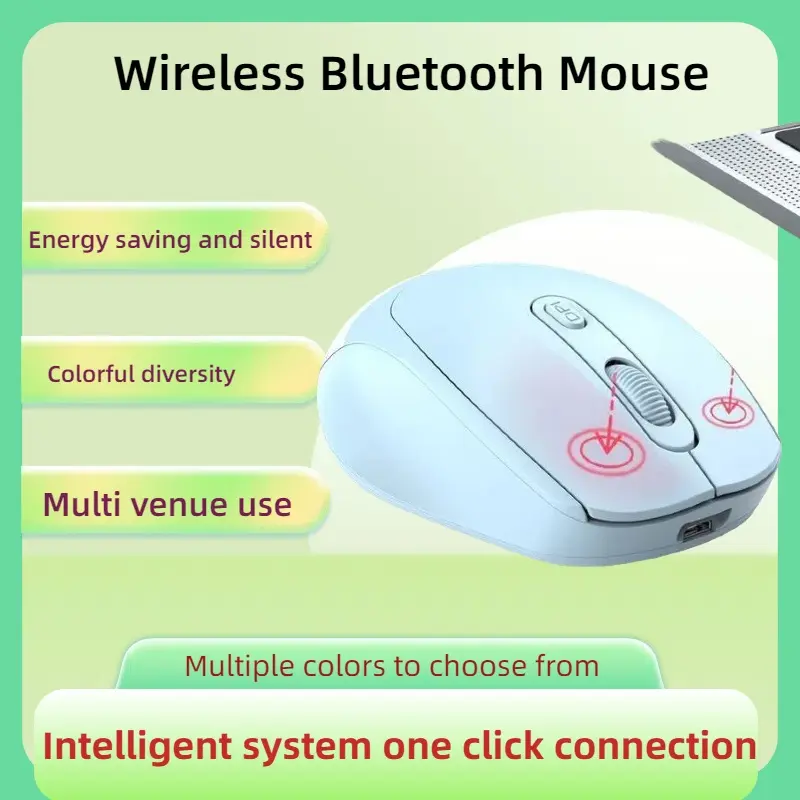 Universal Wireless Bluetooth Mouse Rechargeable Dual-Mode Mute Office Wireless Mouse for Boys and Girls