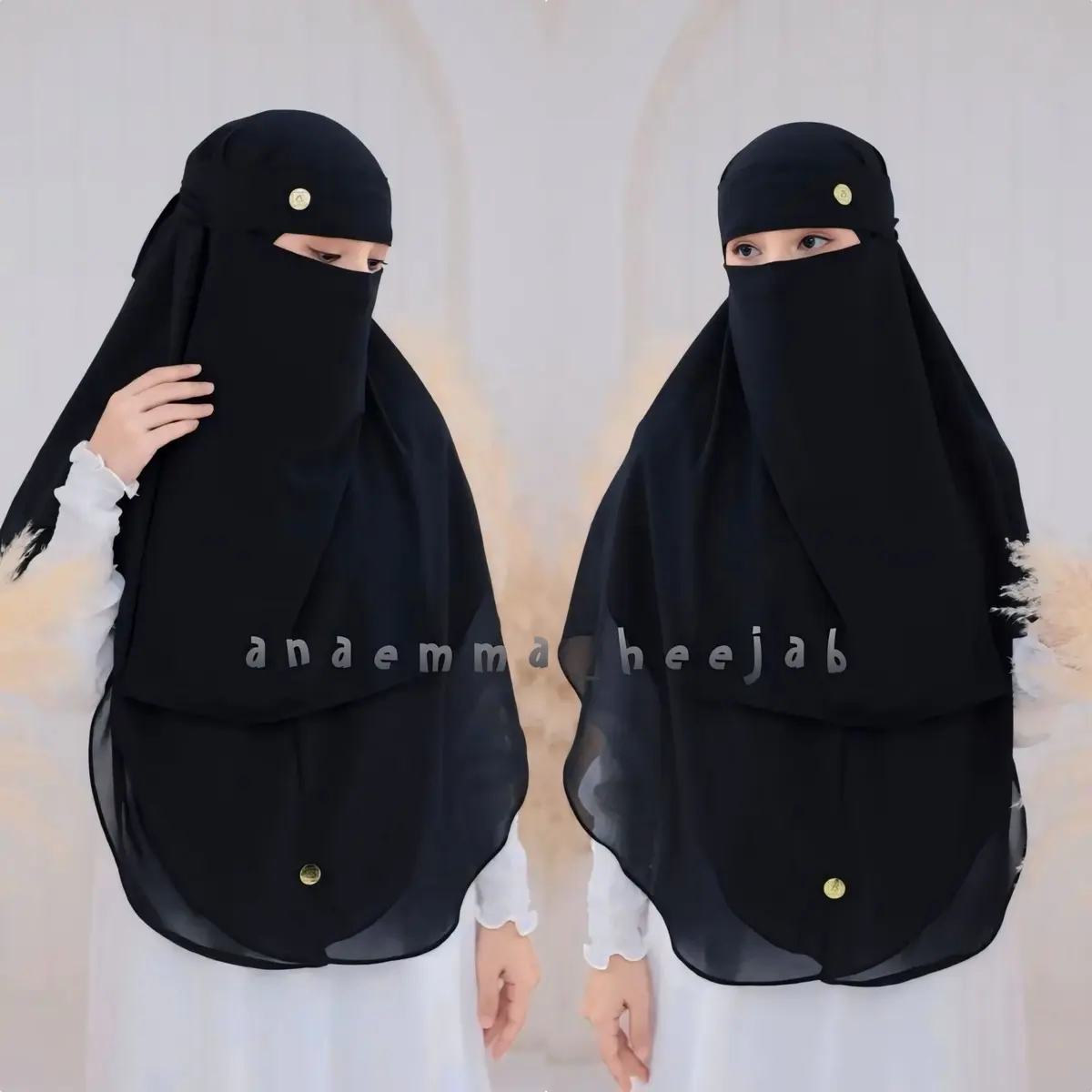 {free niqob} Khimar segi empat instan premium ceruty baby doll armany | tudung wardah Bisnis Layer Pad Sifon Muslim Jilbab Syari