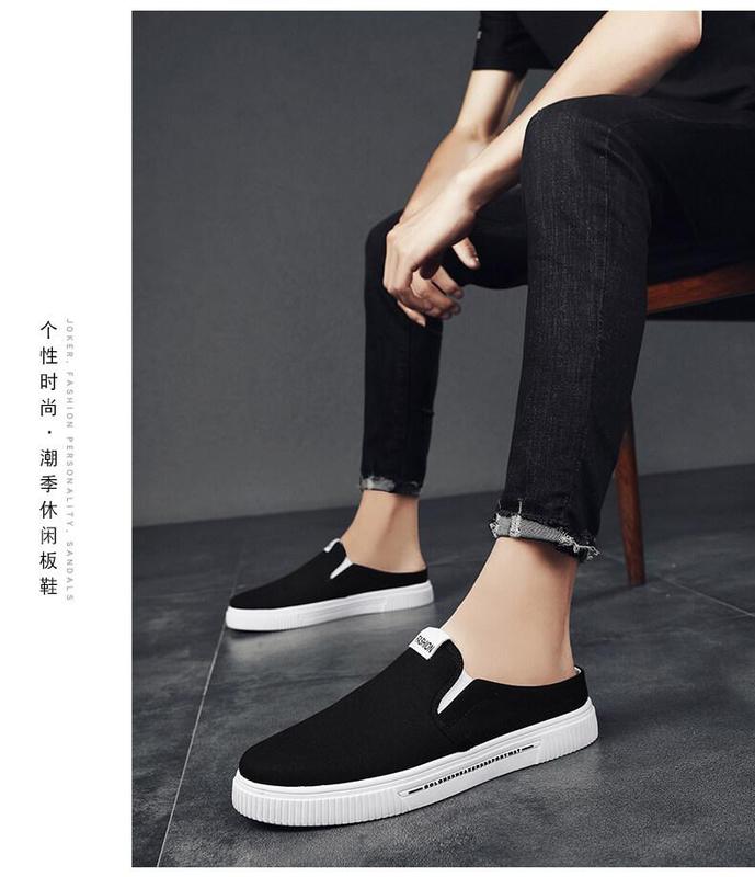 Product Introduction of 2023 New [COD] [Free Shipping] [Spot] Men's New Canvas Half Drag Low-Top Sneakers Casual Shoes Sports Canvas Shoes 13