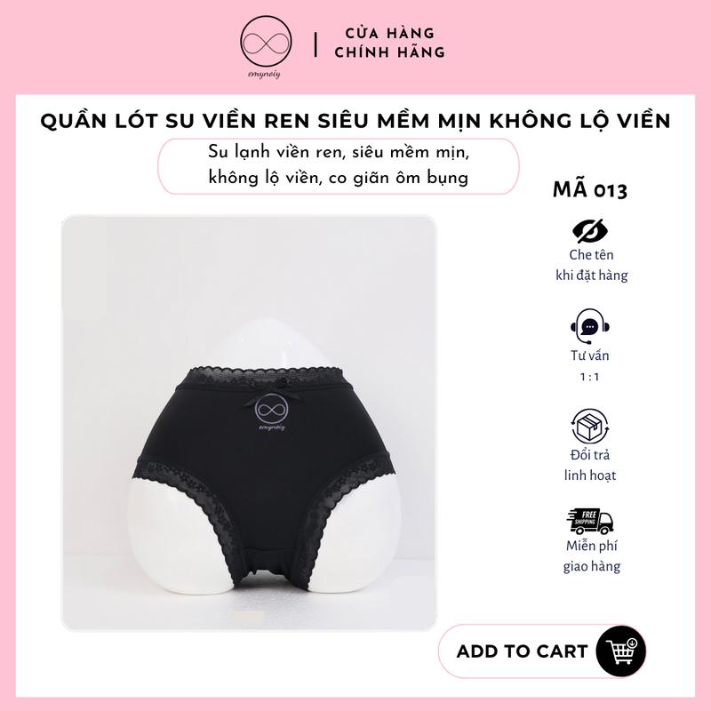   Mã 013   Set 5 quần lót nữ bigsize su lạnh viền ren siêu mềm mịn không lộ viền co giãn ôm bụng  Emy Nội Y 