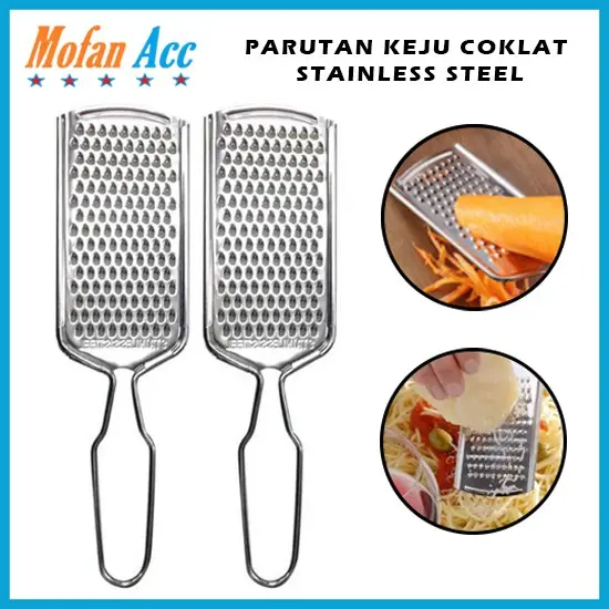 Parutan Keju Stainless Steel Alat Parut Cokelat Wortel Kentang Sayur Grated Cheese 21Cm Serbaguna