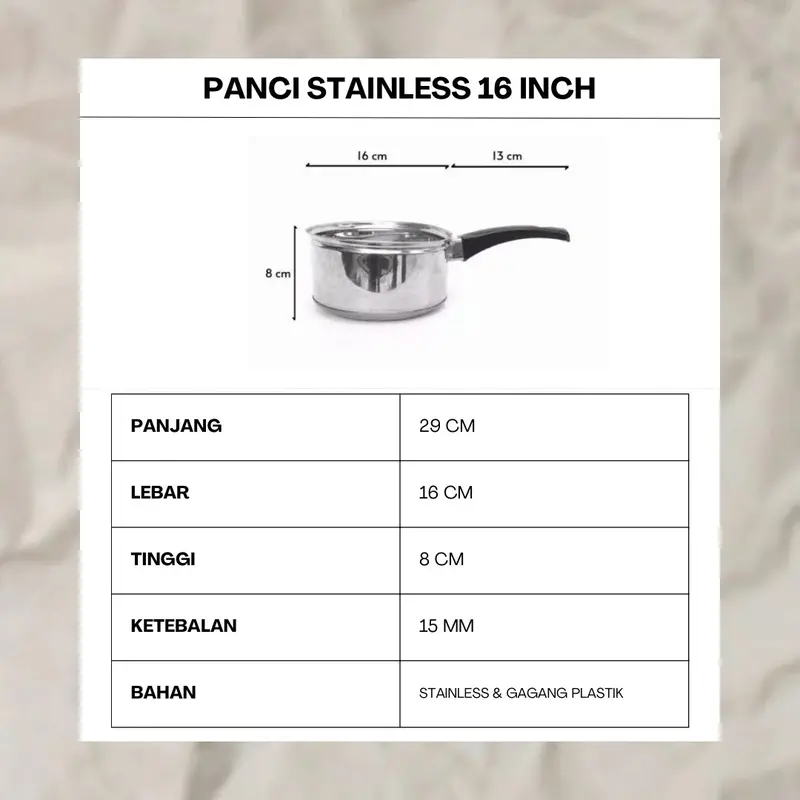 Panci Rebus 16 inch | Panci Susu | Panci Mie | Panci Stainless Gagang Plastik Kitchenware 3