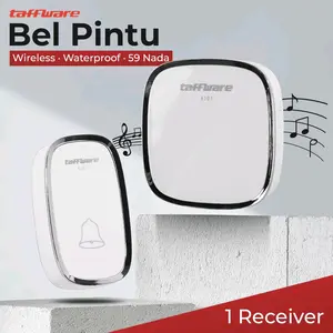 TAFFWARE Bel Pintu Wireless Door Bell Waterproof 36 Nada 1 Receiver