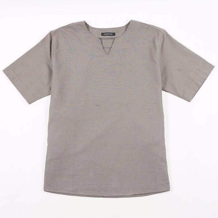 Gambar Dailyoutfits Kemeja Kurta Lengan Pendek Abu Tua Premium Quality - Allsize dari Daily Outfits DYO Kota Tangerang Tokopedia