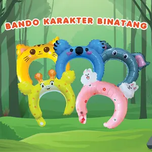 (10 Pcs) Bando balon Karakter HEWAN ulang tahun bando foil hiasan kepala - Headbands