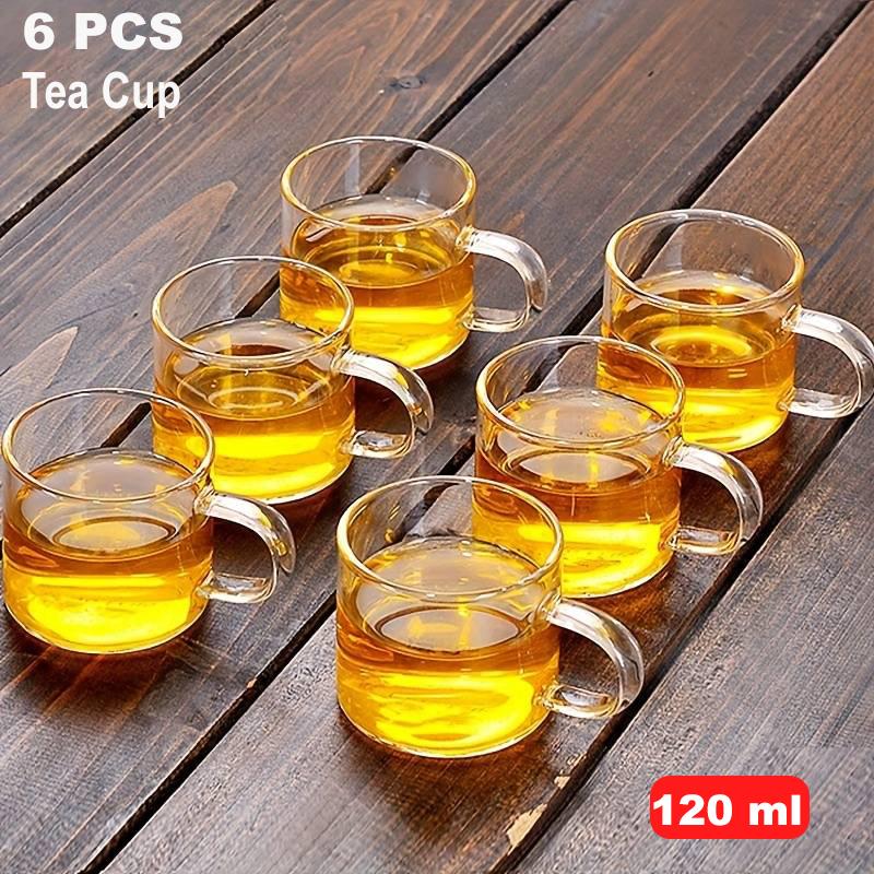 LETUZI Set Cangkir Kopi Teh Kaca Tahan Panas 6in1 Tea Coffee Cup 120ml - LT6