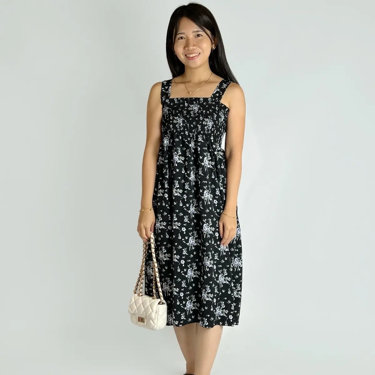 Casual Irish Dress Wanita Tanpa Lengan Model Midi Panjang Mini