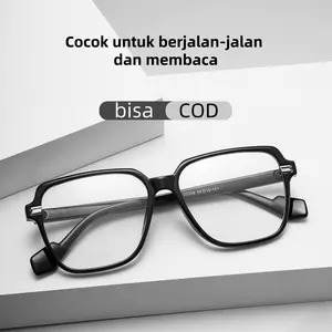 Kacamata baca unisex HD cahaya anti-biru yang bergaya untuk berjalan dan membaca Lens