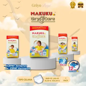 MAKUKU DRYCARE EXTRA JUMBO, L44+10 M48+10 XL36+6 XXL34+6, POPOK BAYI CELANA ANTI RUAM DAN TAHAN LAMA
