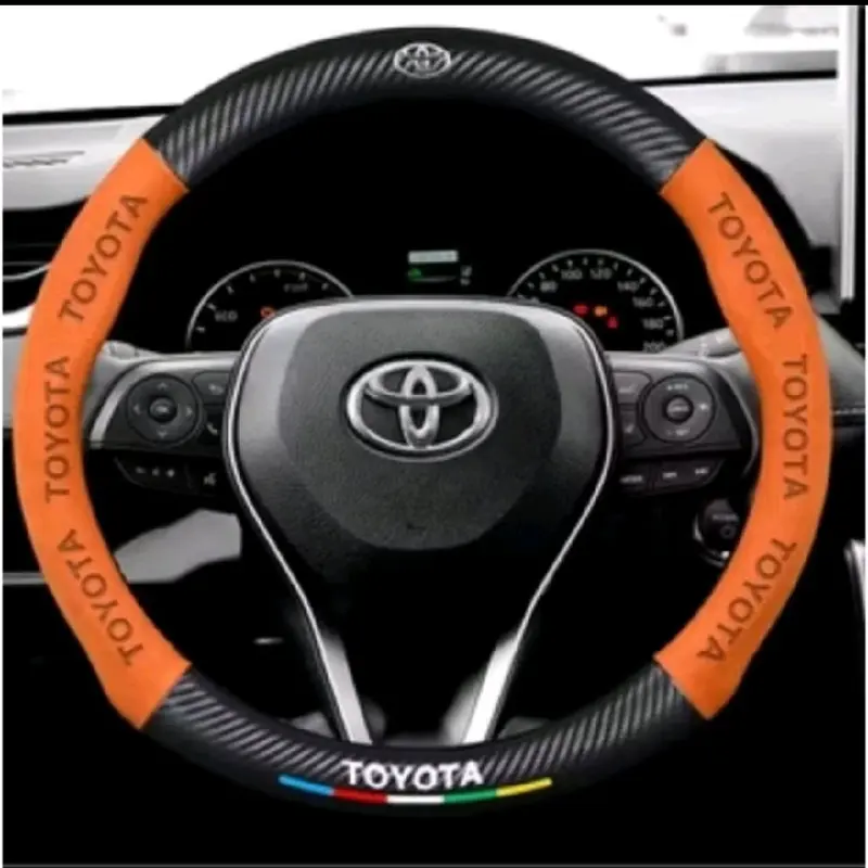 cover sarung 3D embossed Toyota setir stir mobil Car Kulit domba agya calya Avanza camry hilux Hiace Voxy Fortuner Innova Land cruiser Vios Rush Yaris Veloz Supra Altis Raize Corolla Cross Alphard 3