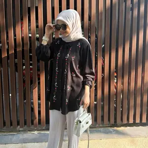 Gage-Shaina Kemeja Flora  Atasan Wanita Bahan Rayon