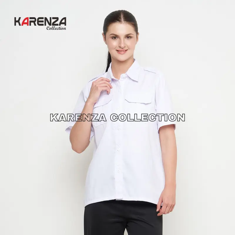 Baju Putih Dinas Wanita Lengan Pendek Seragam Pns Putih Wanita Baju Pdh Putih Wanita Kemeja Putih Pemda Wanita pppk baju  pdh pmr 0