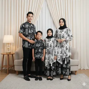 Harmoni Family Set Sarimbit Couple Lebaran Rayon Premium Jumbo Busui Setelan Atasan Bawahan Wanita Celana Kulot Panjang Kemeja Dewasa Anak Adem Tebal Nyaman